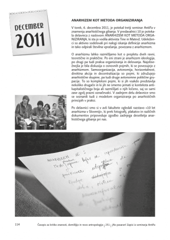 DECEMBER 2011: Anarhizem kot metoda organiziranja