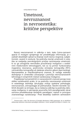 Umetnost, nevroznanost in nevroestetika: kritične perspektive