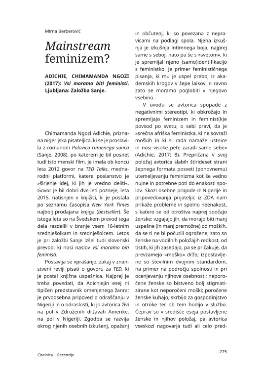 Mainstream Feminism?