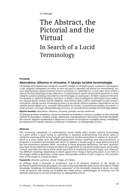 The Abstract, the Pictorial and the Virtual: In Search of a Lucid Terminology