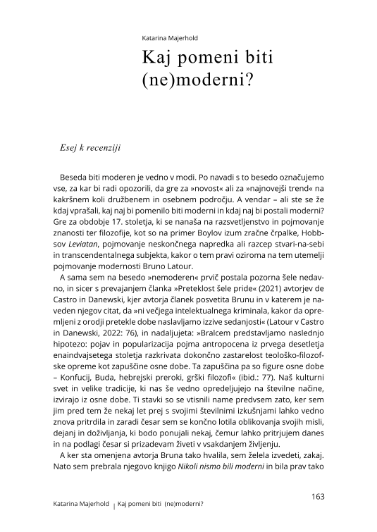 What does it Mean to Be (Un)modern? Review essay