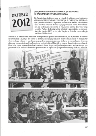 OKTOBER 2012: (Neo)konservativna restavracija Slovenije in razgradnja javnega diskurza