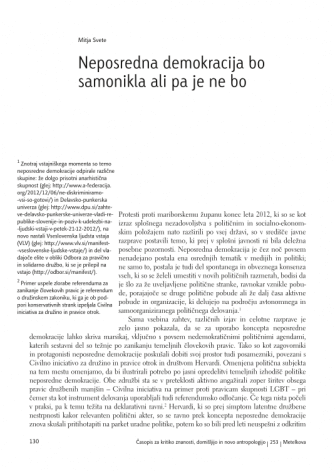 Neposredna demokracija bo samonikla ali pa je ne bo