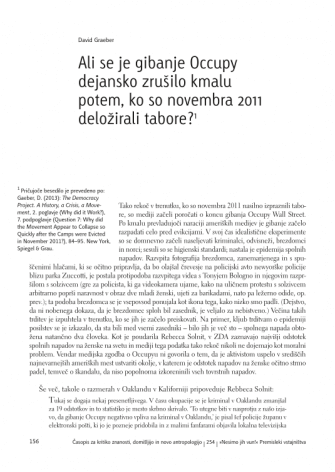 Ali se je gibanje Occupy dejansko zrušilo kmalu potem, ko so novembra 2011 deložirali tabore?