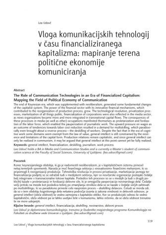 The Role of Communication Technologies in an Era of Financialized Capitalism: Mapping the Field of Political Economy of Communication