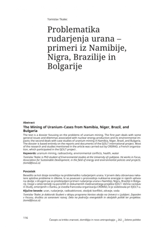 The Mining of Uranium–Cases from Namibia, Niger, Brazil, and Bulgaria