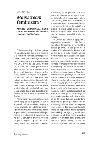 Mainstream Feminism?