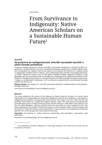From Survivance to Indigenuity: Native American Scholars on a Sustainable Human Future