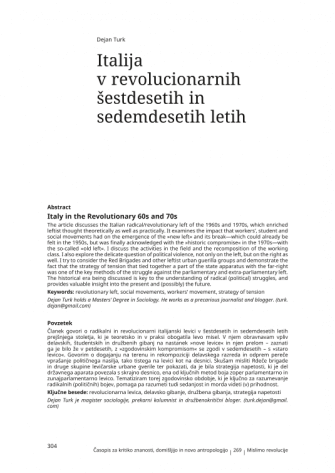 Italija v revolucionarnih šestdesetih in sedemdesetih letih