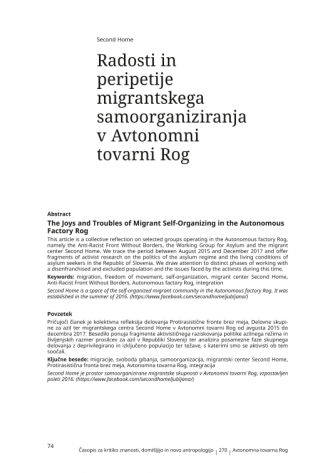 Radosti in peripetije migrantskega samoorganiziranja v Avtonomni tovarni Rog