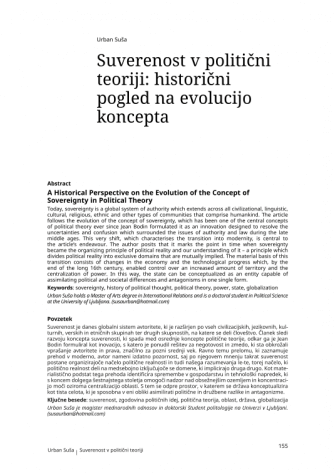 A Historical Perspective on the Evolution of the Concept of Sovereignty in Political Theory