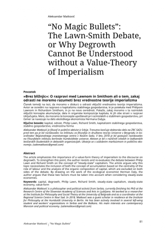 “No Magic Bullets”: The Lawn-Smith Debate, or Why Degrowth Cannot Be Understood without a Value-Theory of Imperialism