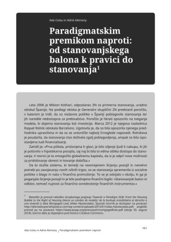 Paradigmatskim premikom naproti: od stanovanjskega balona k pravici do stanovanja