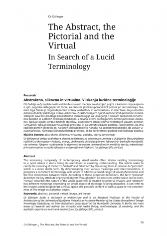 The Abstract, the Pictorial and the Virtual: In Search of a Lucid Terminology