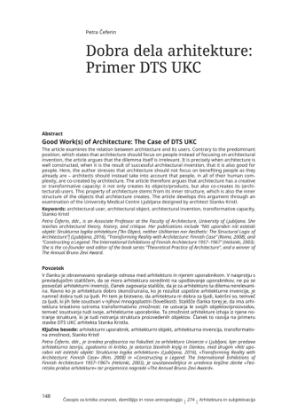 Good Work(s) of Architecture: The Case of DTS UKC
