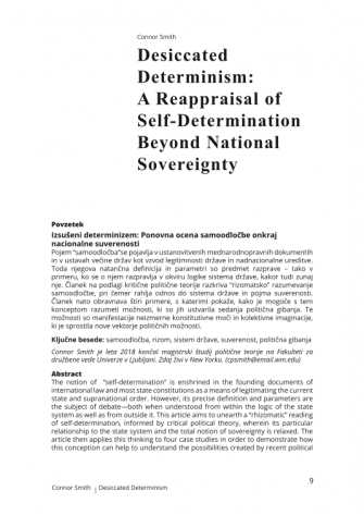 Desiccated Determinism: A Reappraisal of Self-Determination Beyond National Sovereignty