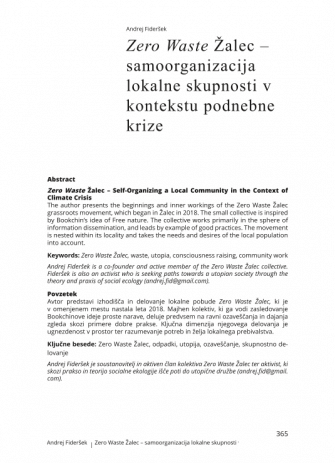 Zero Waste Žalec – Self-Organizing a Local Community in the Context of Climate Crisis
