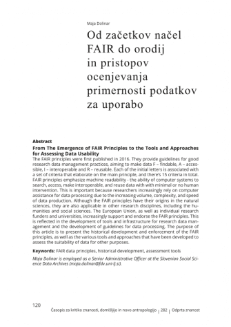 From The Emergence of FAIR Principles to the Tools and Approaches for Assessing Data Usability