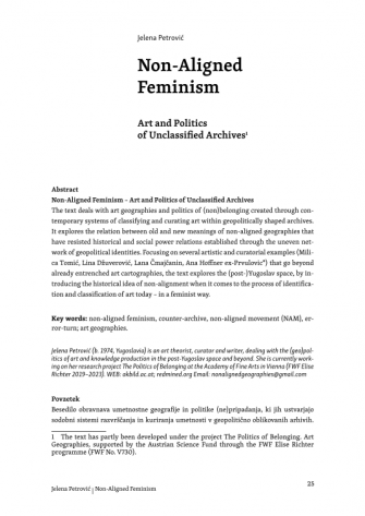 Non-Aligned Feminism – Art and Politics of Unclassified Archives