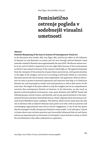 Feministično ostrenje pogleda v sodobnejši vizualni umetnosti