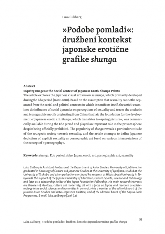 »Podobe pomladi«: družbeni kontekst japonske erotične grafike shunga