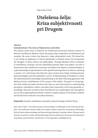 Utelešena želja: Kriza subjektivnosti pri Drugem