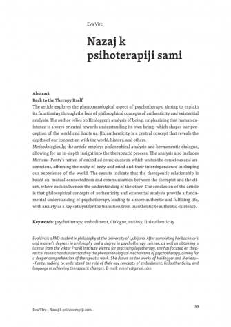 Nazaj k psihoterapiji sami