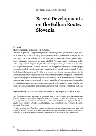 Razvoj razmer na balkanski poti: Slovenija