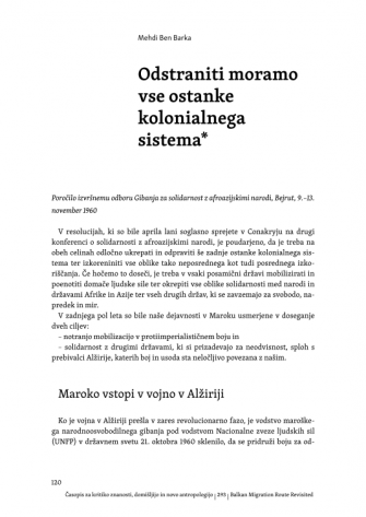 Odstraniti moramo vse ostanke kolonialnega sistema